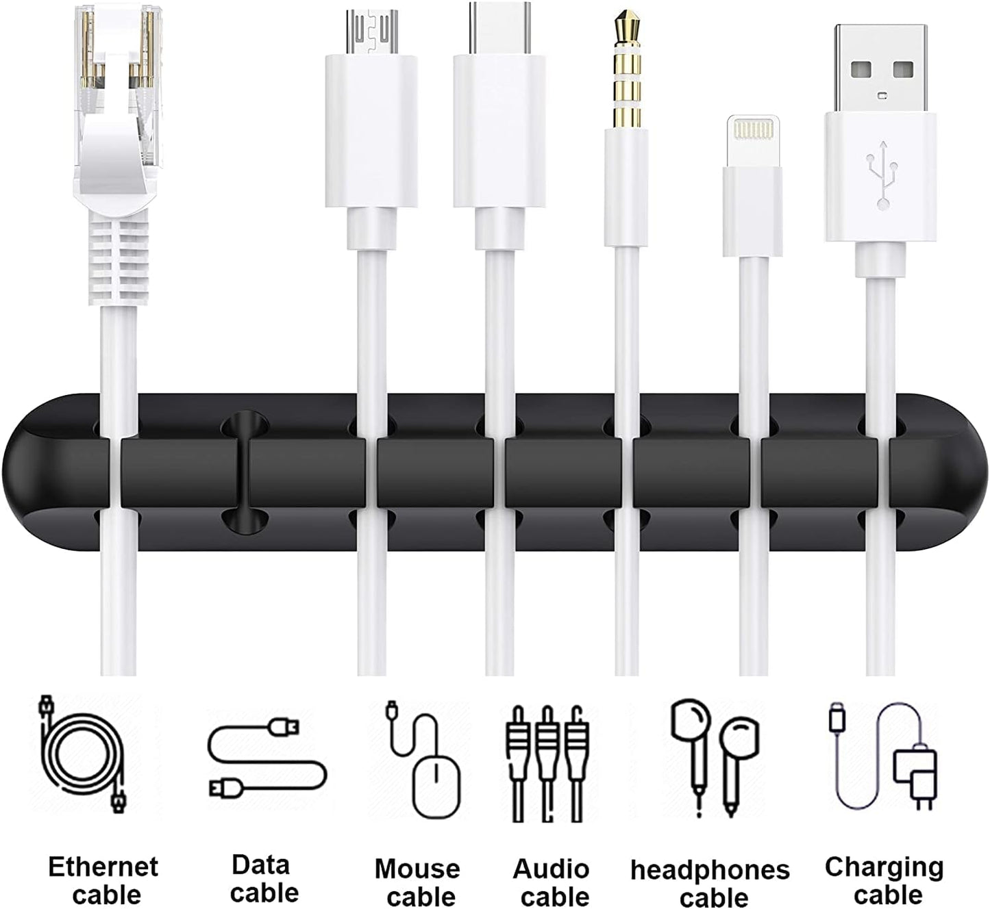 Cable Holder Clips, 3-Pack Cable Management Cord Organizer Clips Silicone Self Adhesive for Desktop USB Charging Cable Nightstand Power Cord Mouse Cable Wire PC Office Home
